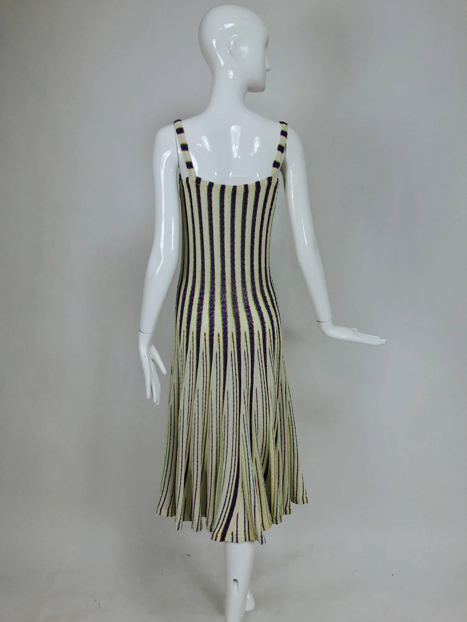 Vintage Missoni for Bloomingdales stripe gored hem knit tank dress 1970s 1