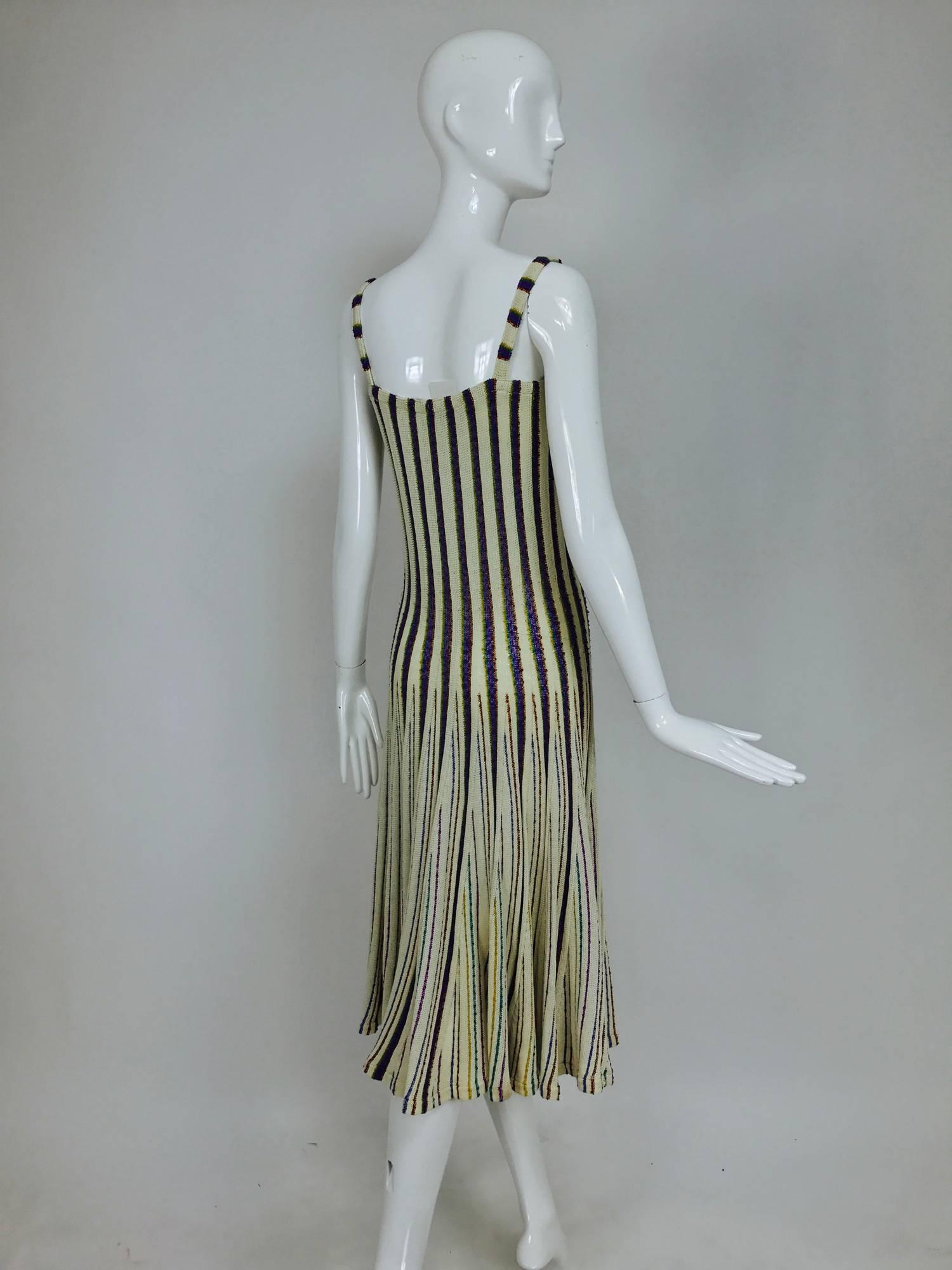 Vintage Missoni for Bloomingdales stripe gored hem knit tank dress 1970s 2