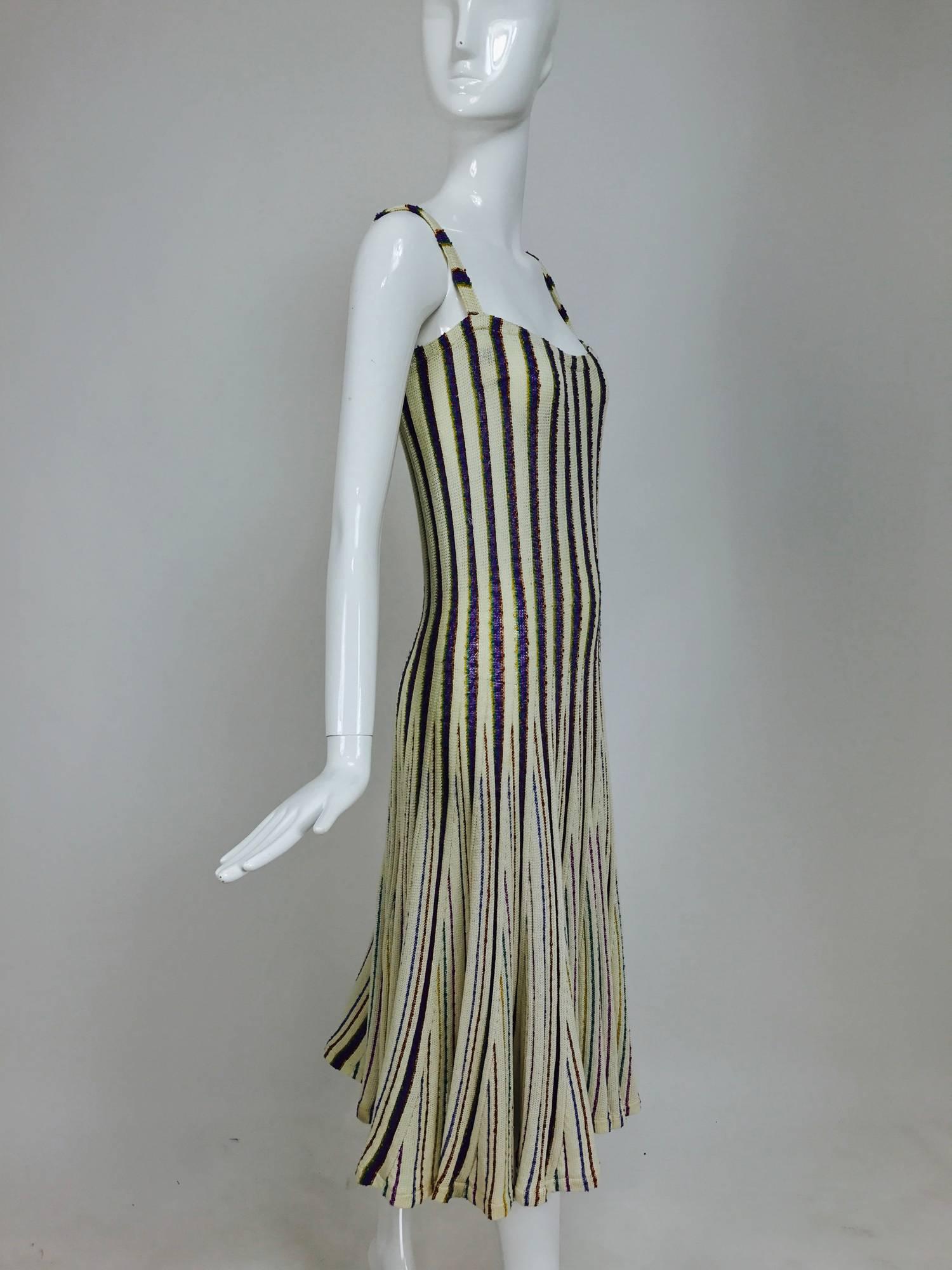 Vintage Missoni for Bloomingdales stripe gored hem knit tank dress 1970s 4