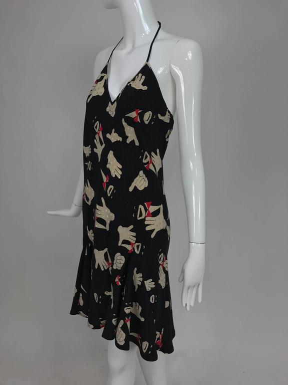 Vintage Raniero Gattinoni Roma printed silk halter dress 1980s For Sale ...