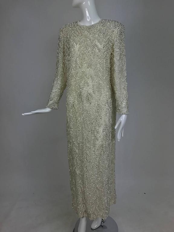 heavily beaded evening gown