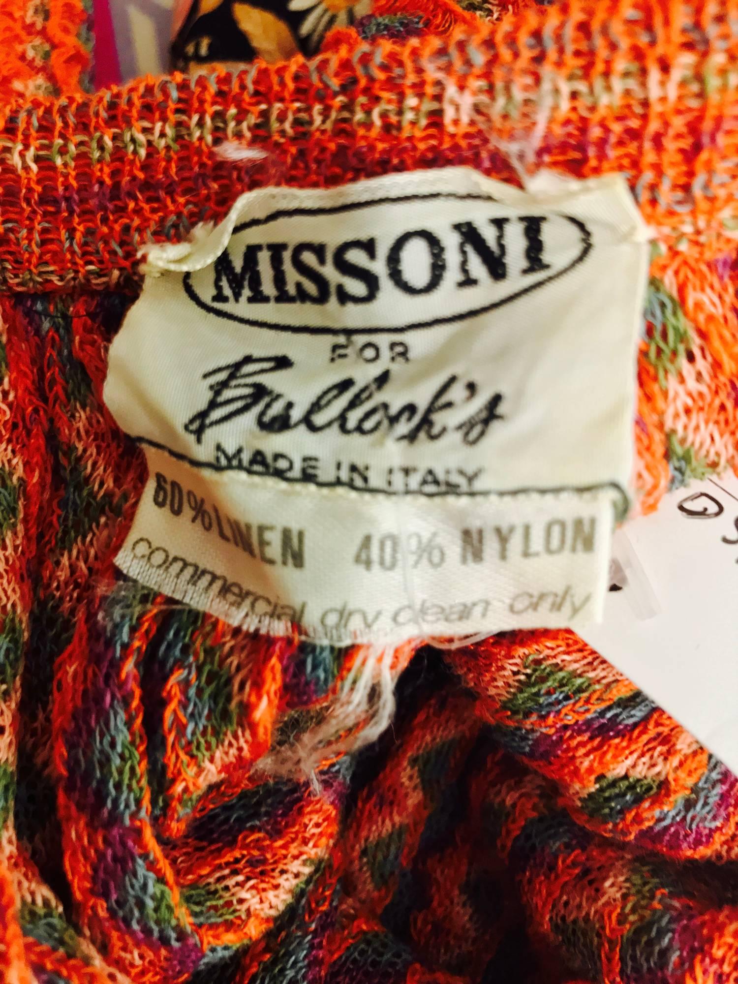 Vintage Missoni linen knit peasant style smocked hip knit dress 1970s 4