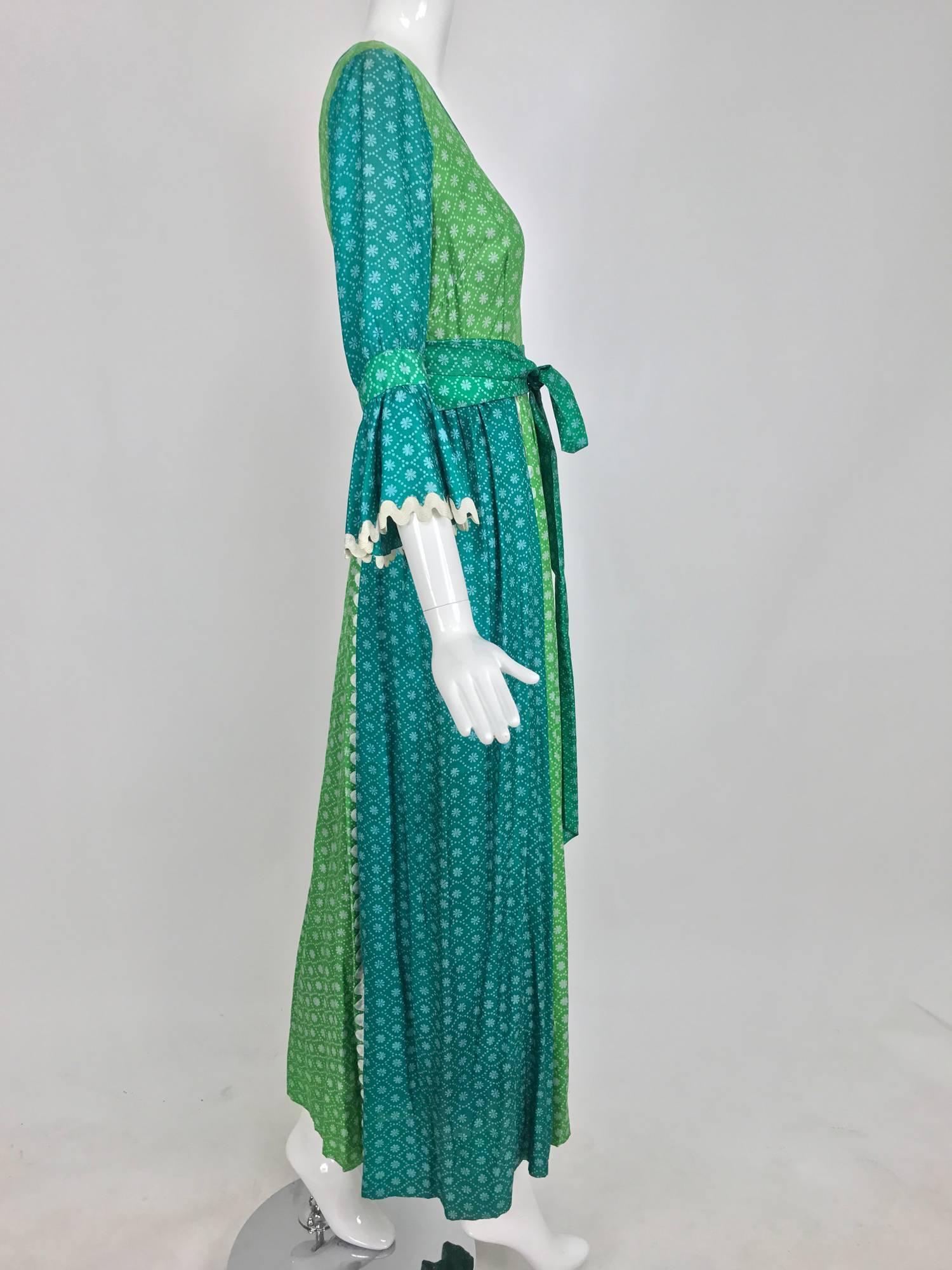 green dress with white trim