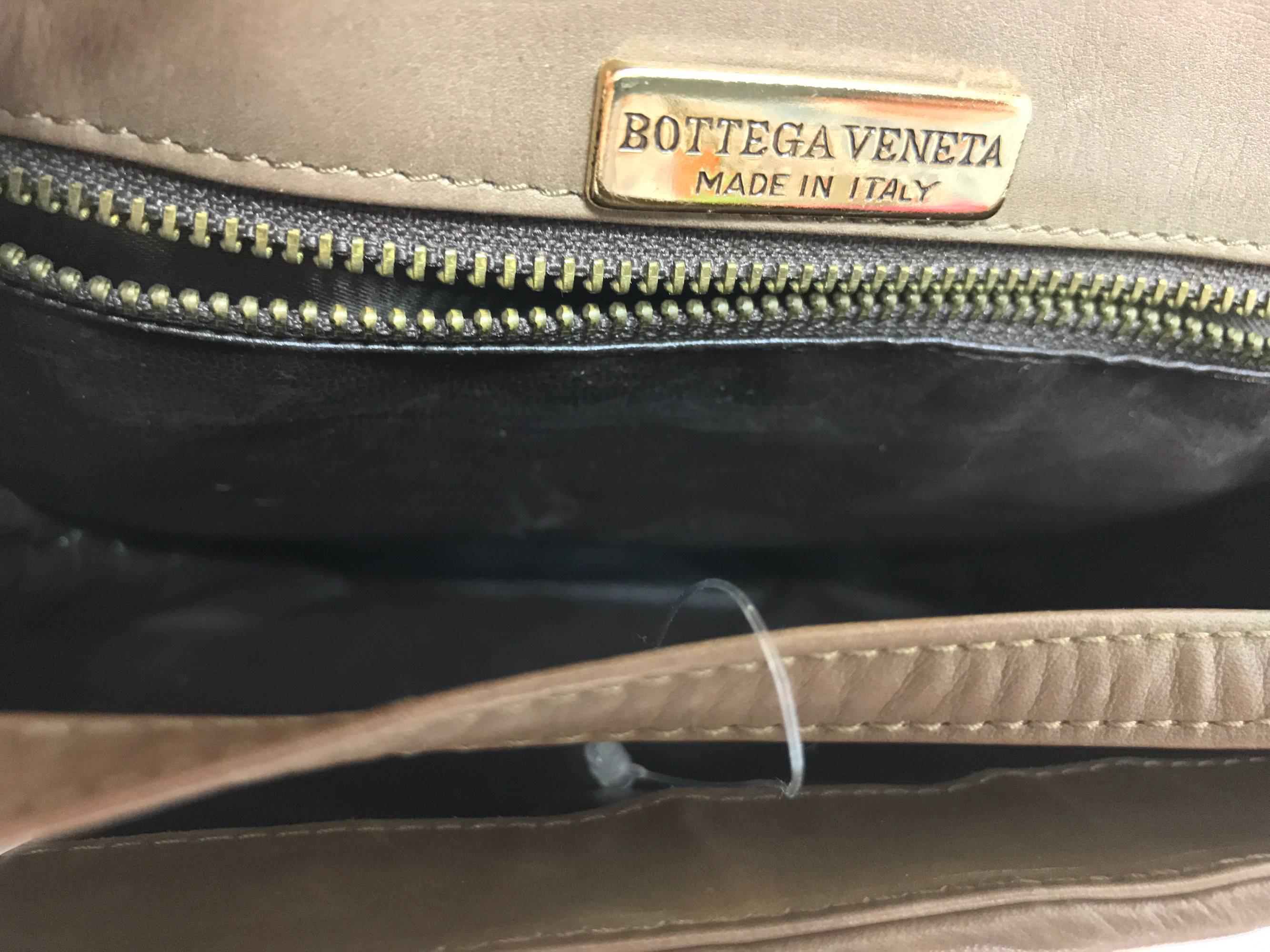 Bottega Veneta Intrecciato cocoa leather shoulder clutch handbag 1980s NWT 2