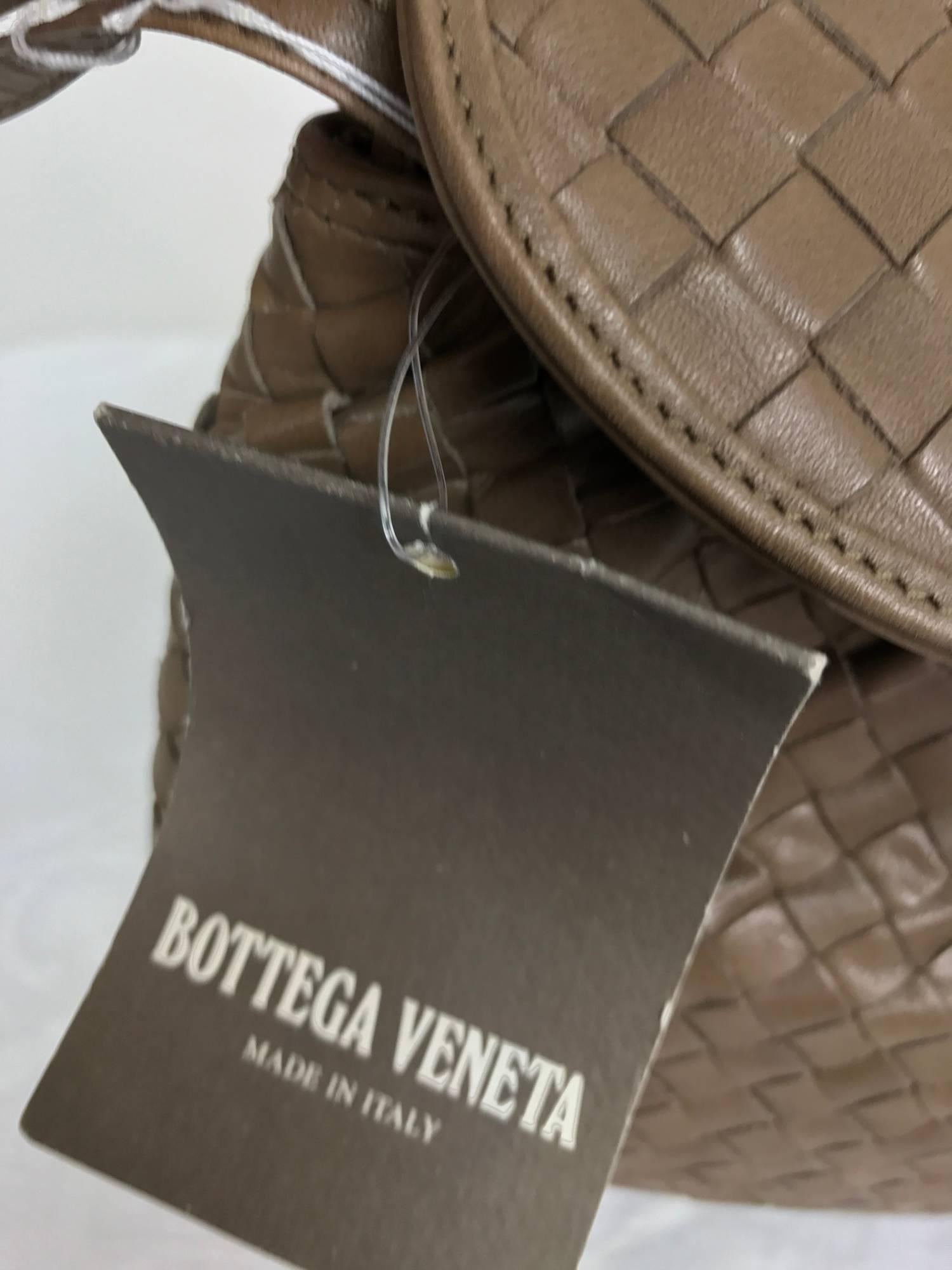 Bottega Veneta Intrecciato cocoa leather shoulder clutch handbag 1980s NWT 3