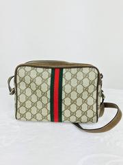 Vintage Gucci Accessory Collection cross body bag green  and red 1980s