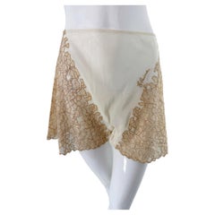 1940s Cream Silk & lace Side Button Tap Pants