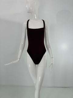 Calvin Klein Burgundy Lattice Back Swim Suit 1990s Dead Stock 14
