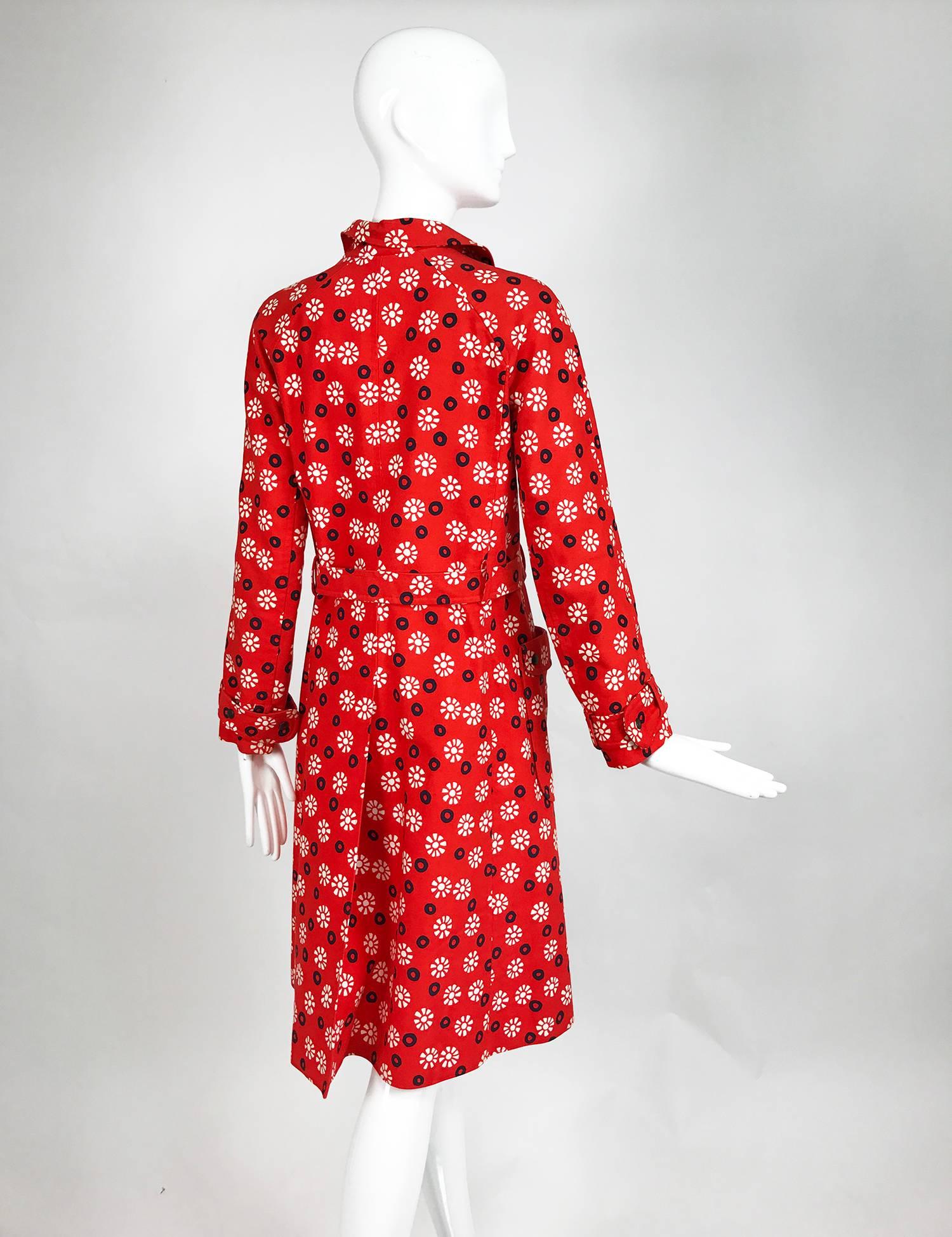 Women's Vintage Emanuel Ungaro printed cotton canvas trench coat 1960s