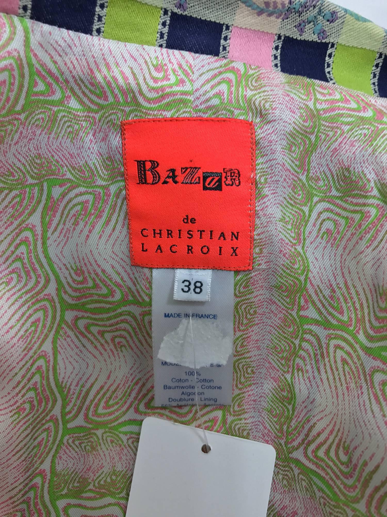 Christian LaCroix Bazar zipper front Short sleeve jacket 1980s For Sale 4