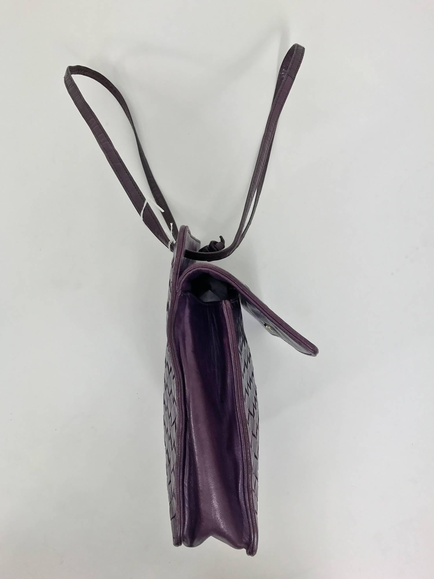 Women's Bottega Veneta vintage 1980s intrecciato soft purple leather handbag 1980s