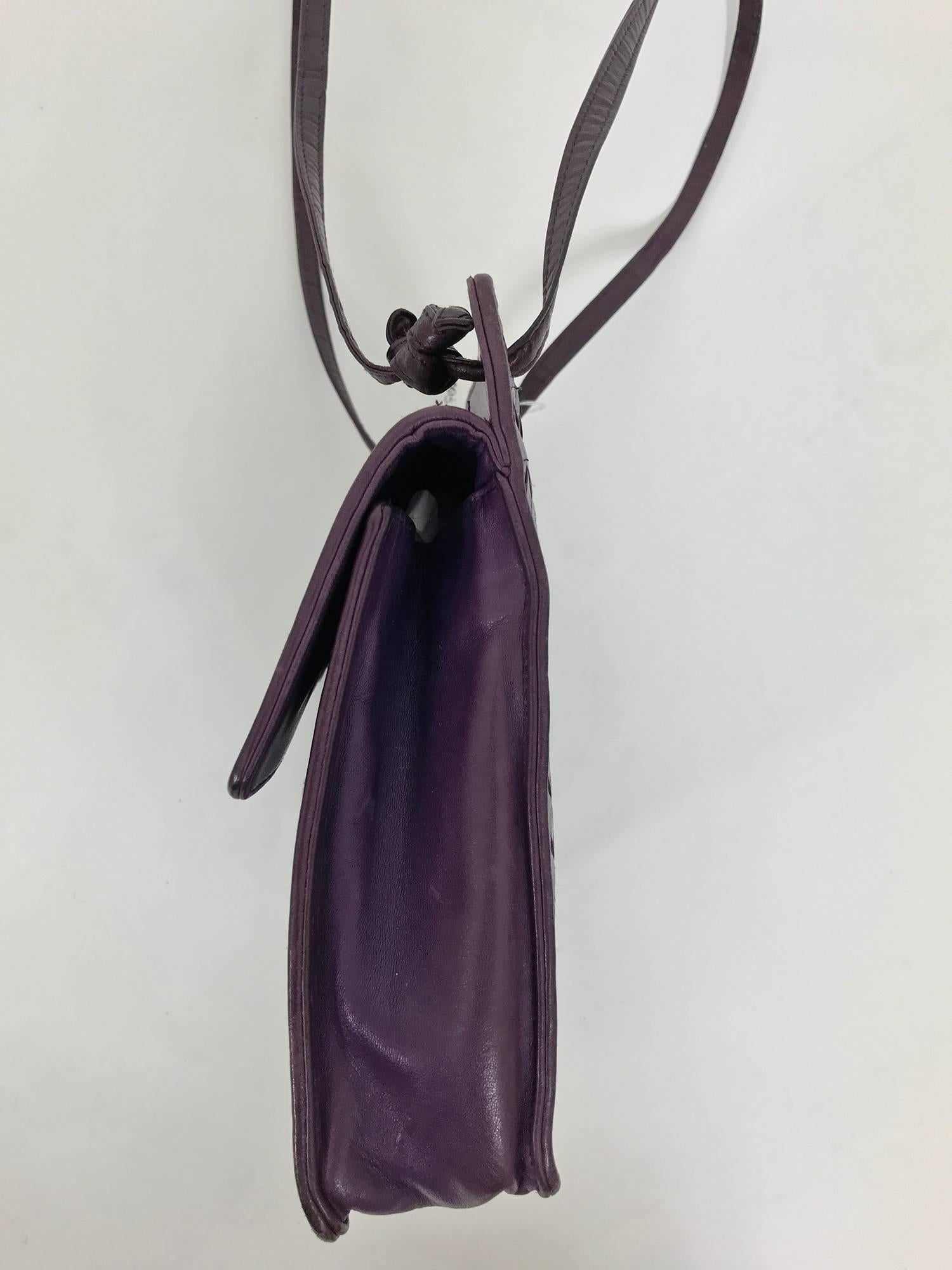 Bottega Veneta vintage 1980s intrecciato soft purple leather handbag 1980s 2