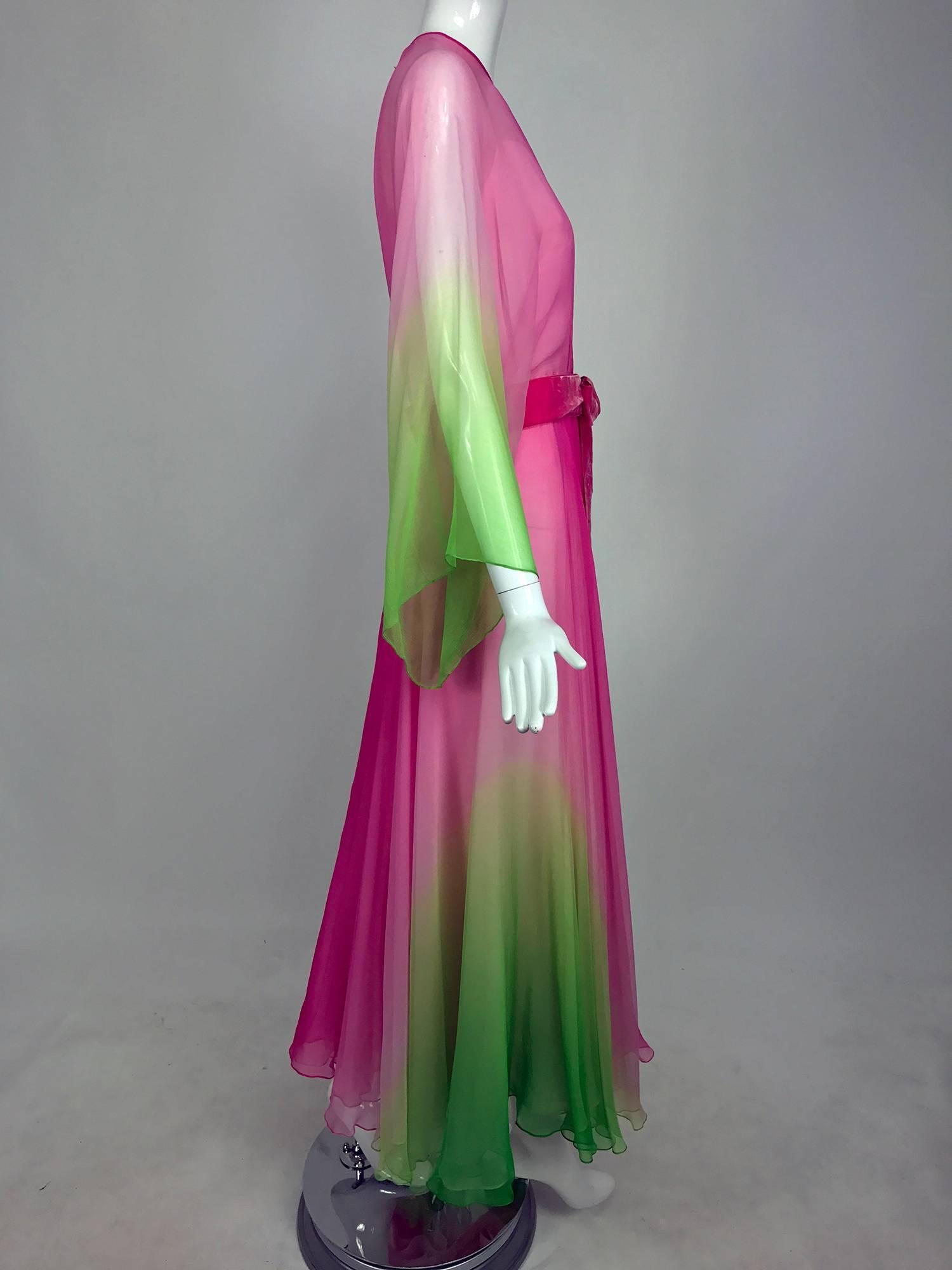 green and pink kimono