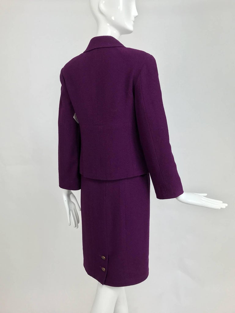Chanel aubergine boucle classic double breasted skirt suit 1998A For ...
