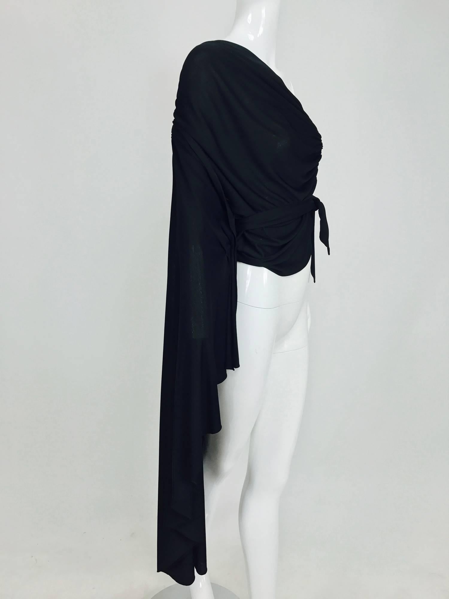 Rare Valentina labeled couture black silk jersey asymmetrical tunic top ...