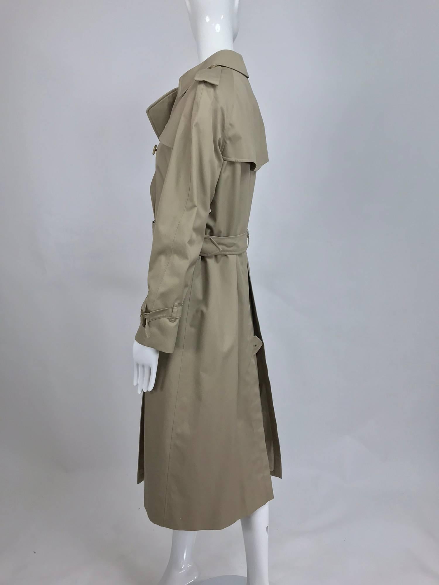 Gray Burberry classic trench coat with removable nova check lining