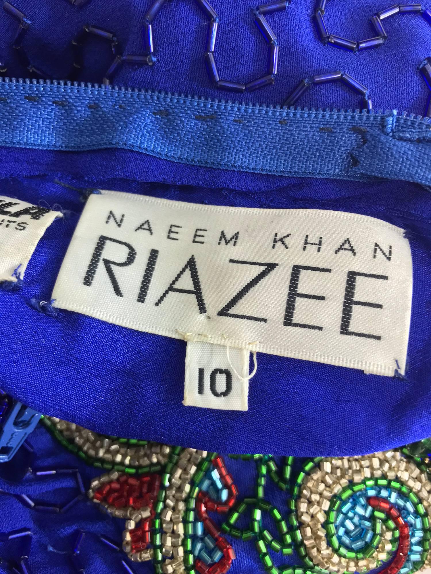Vintage Naeem Khan silk jeweled Raj inspired beaded gown 1980s For Sale 5
