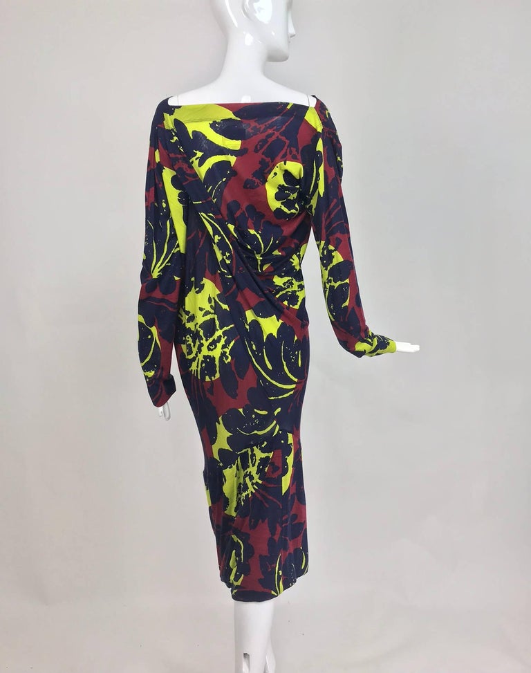 Vivienne Westwood Anglomania asymetrical print knit jersey dress at 1stDibs