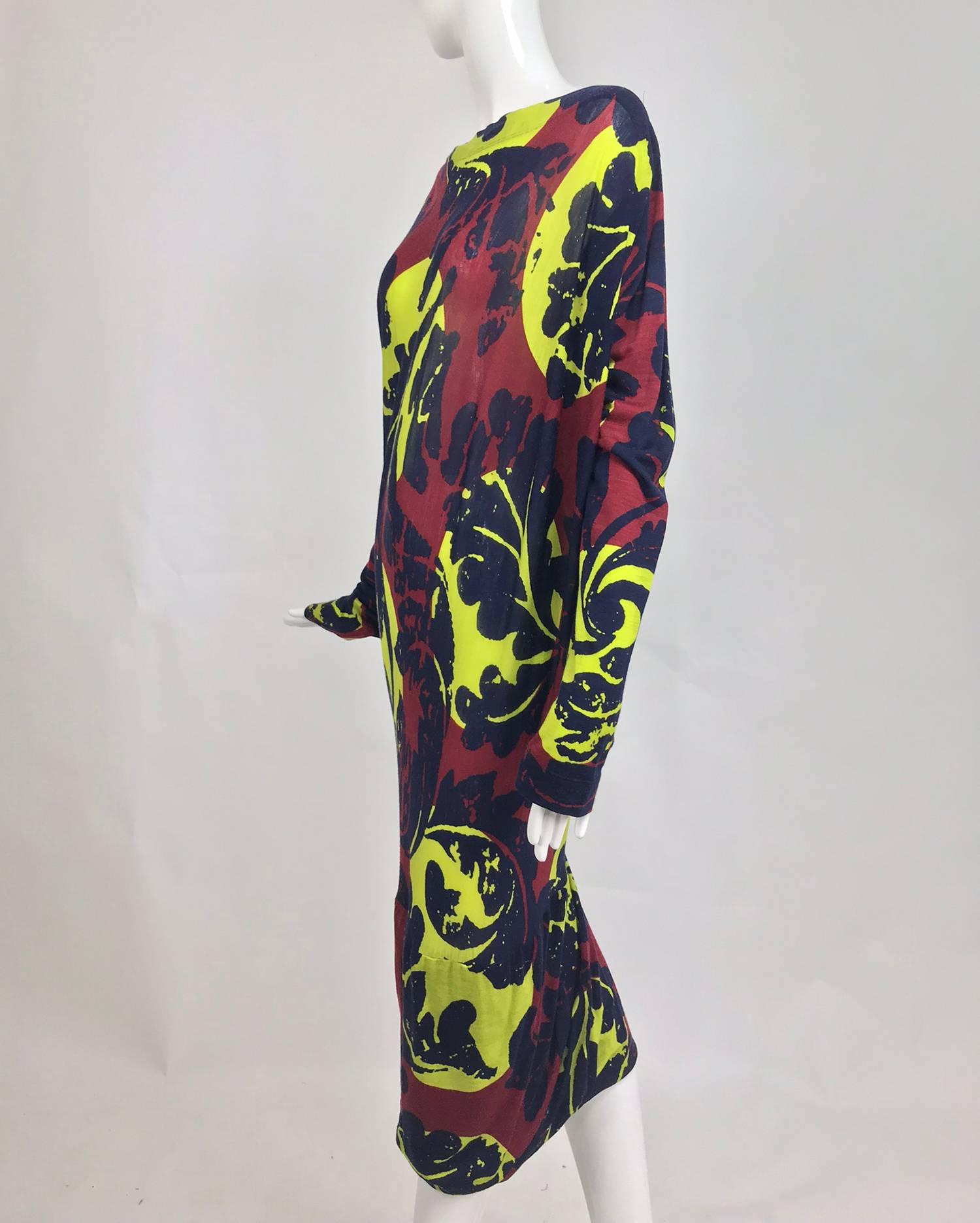 Vivienne Westwood Anglomania asymetrical print knit jersey dress 1