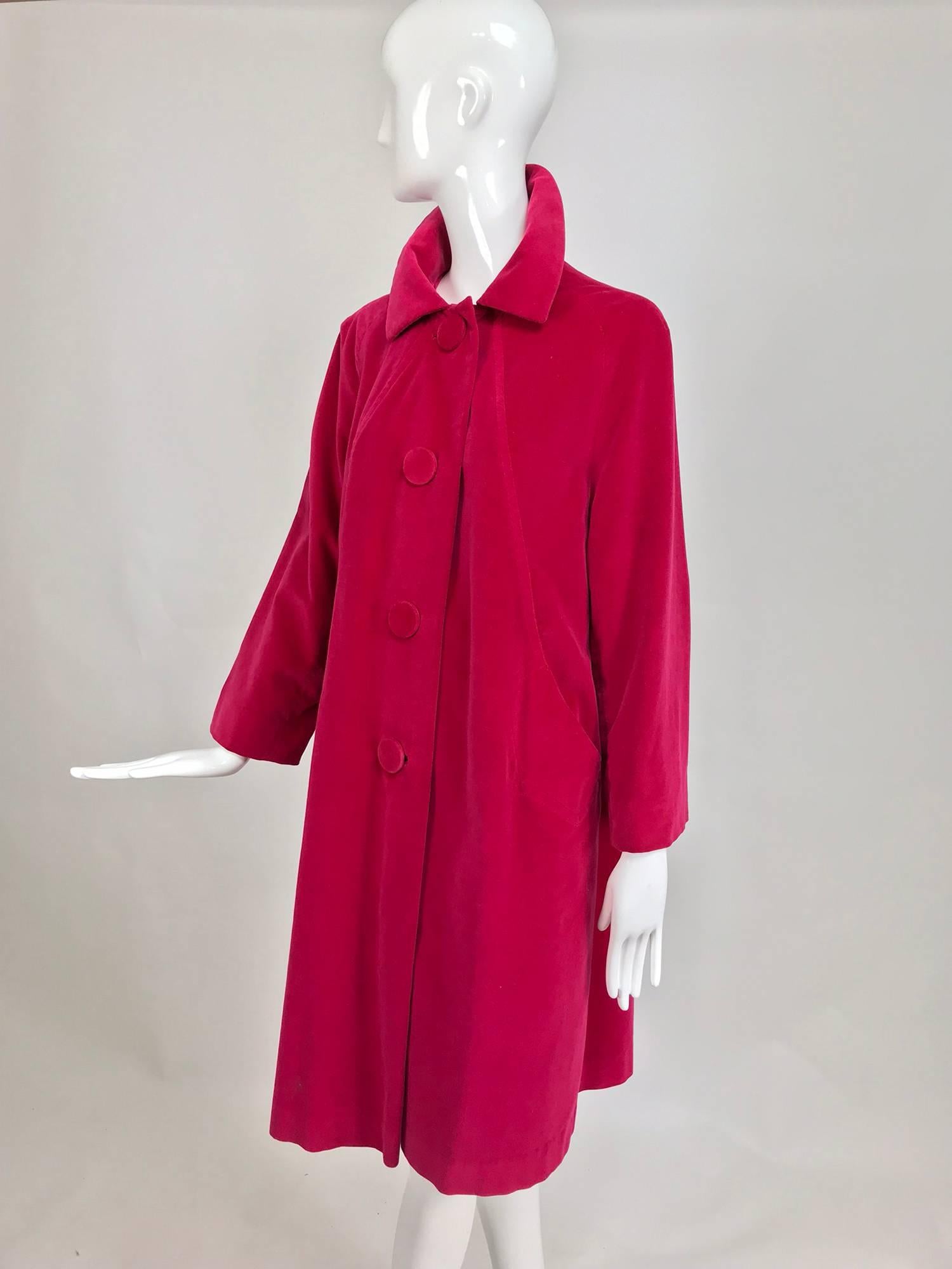 Marguerite Rubel San Francisco bright pink velvet coat 1960s 1