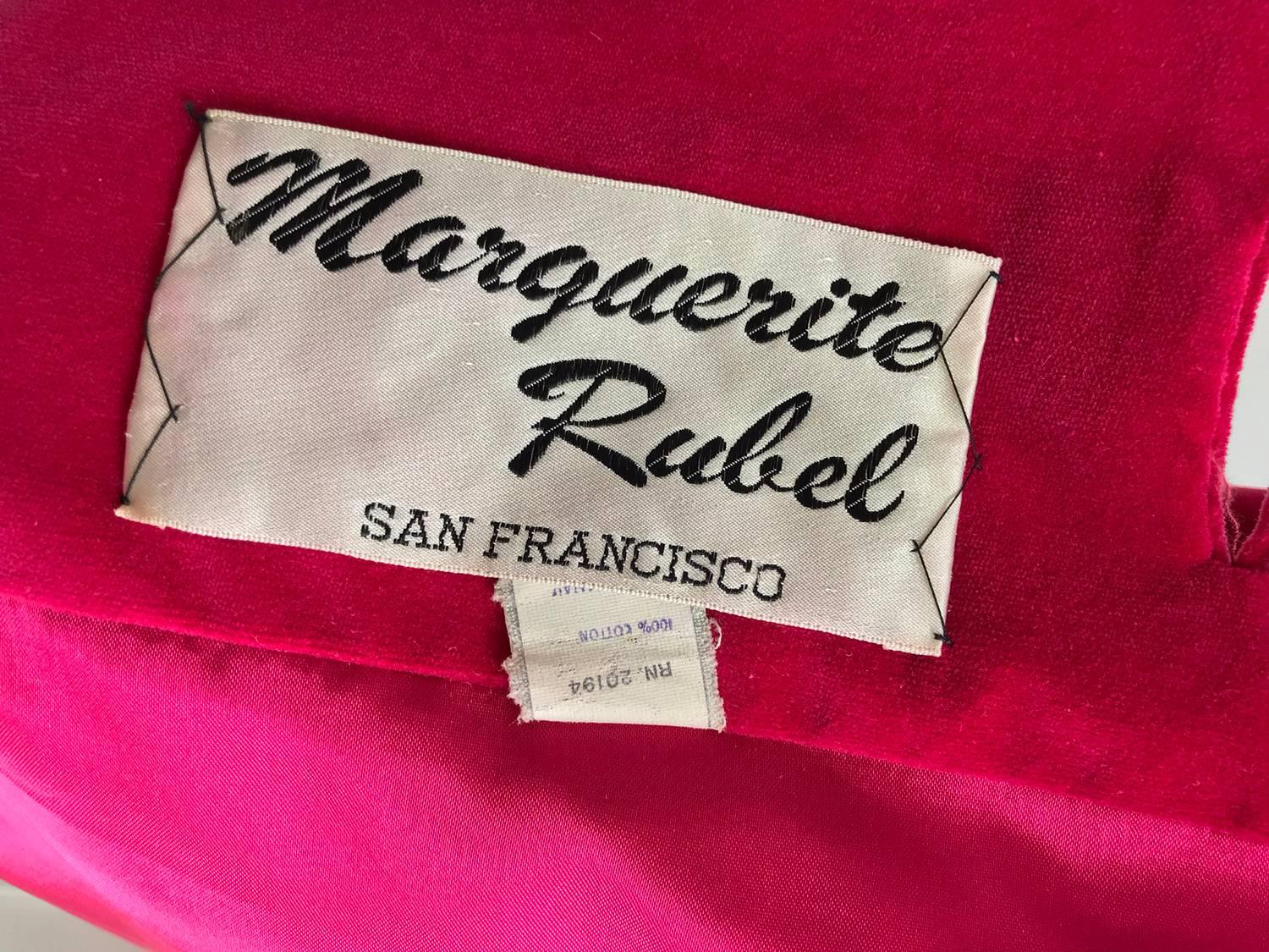 Marguerite Rubel San Francisco bright pink velvet coat 1960s 2