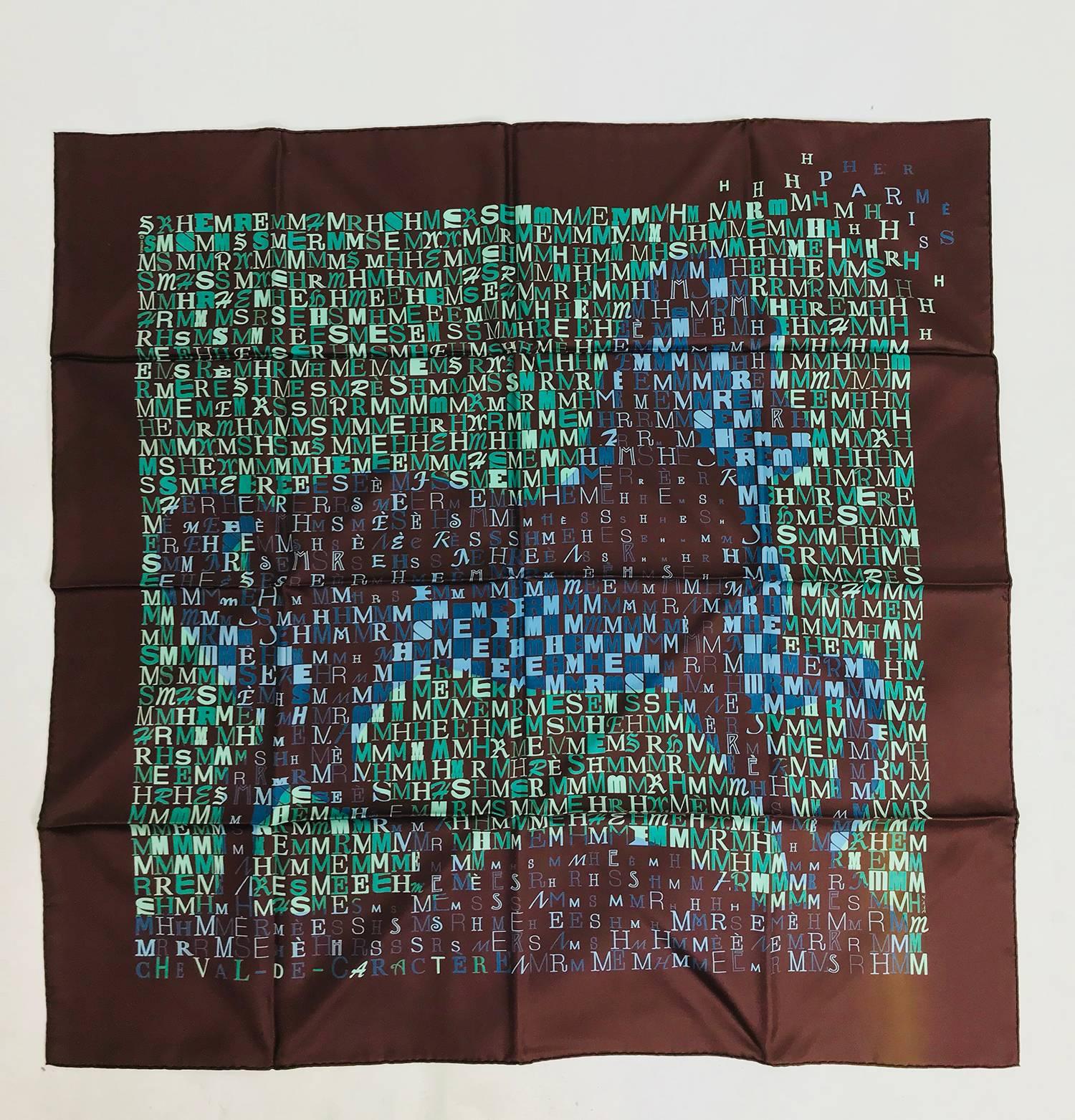Hermes cheval de caractere silk twill scarf 35