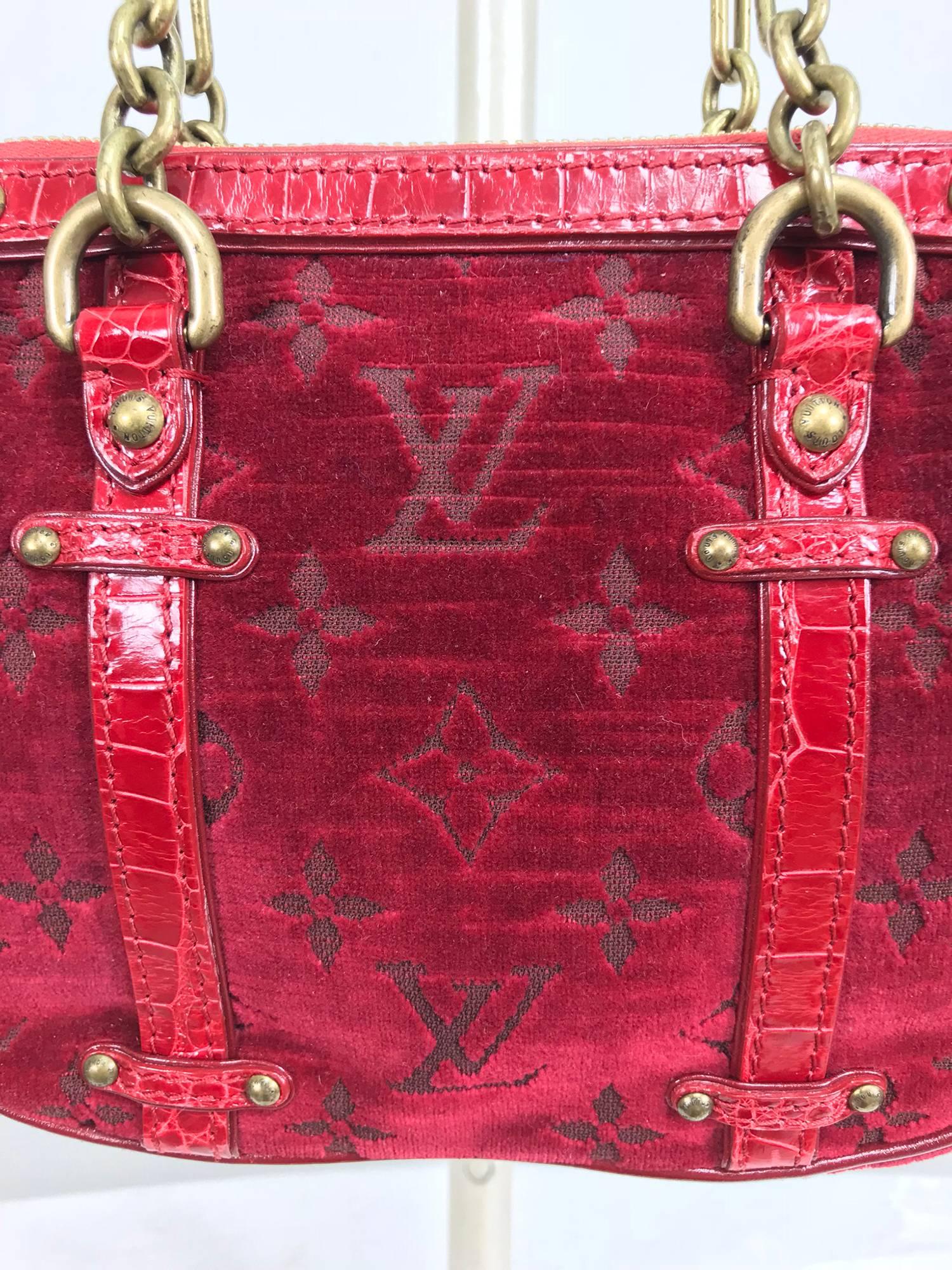 Louis Vuitton Limited Edition Velours Alligator Gracie PM Satchel Handbag 2004 1