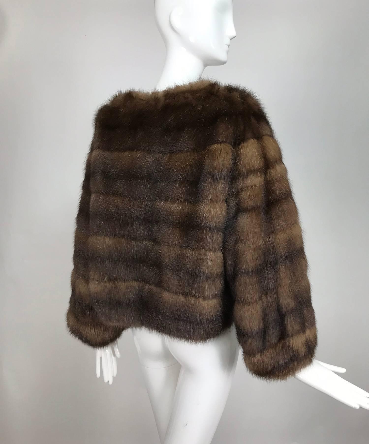  Natural sable jacket S J Glaser furs New York 1960s In Excellent Condition In West Palm Beach, FL