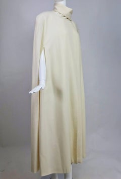 Winter white full length wool cape 1980s