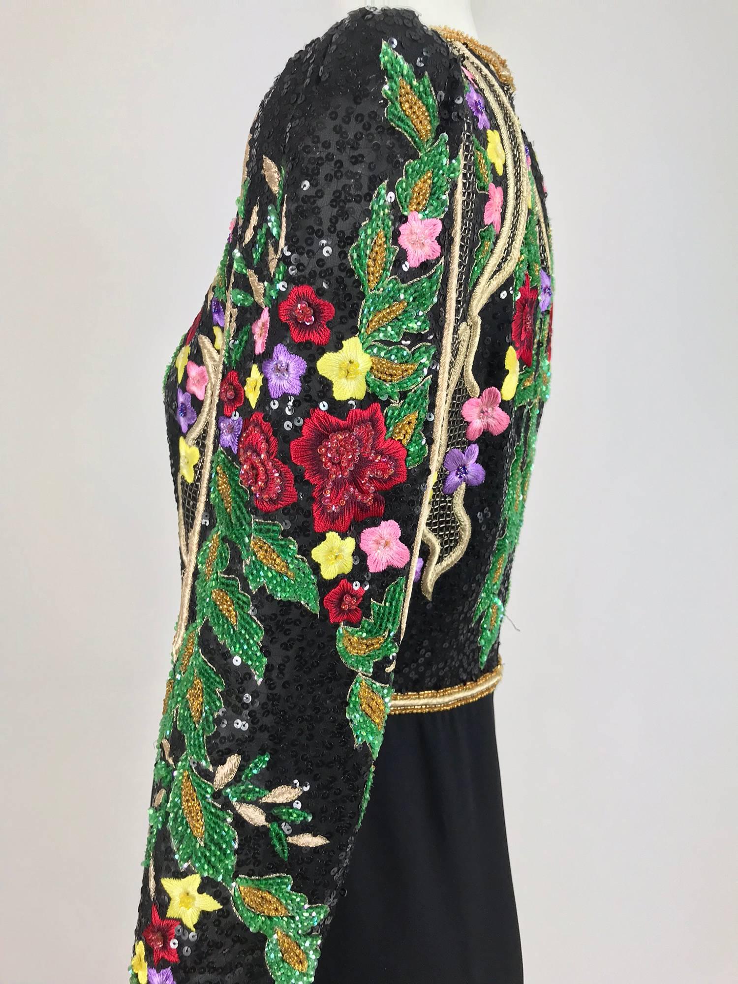 Richilene beaded and embroidered bodice sarong skirt evening dress 3