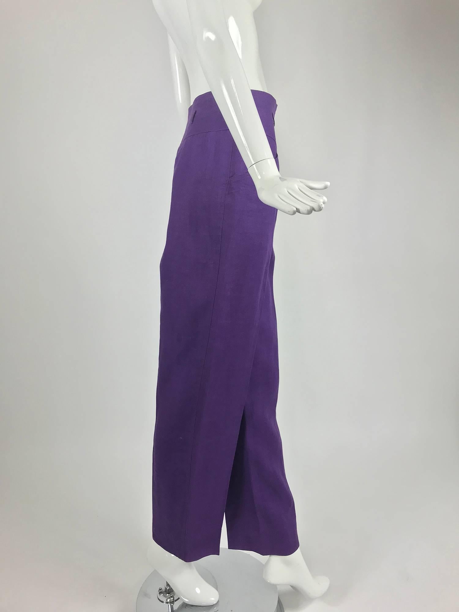purple linen pants