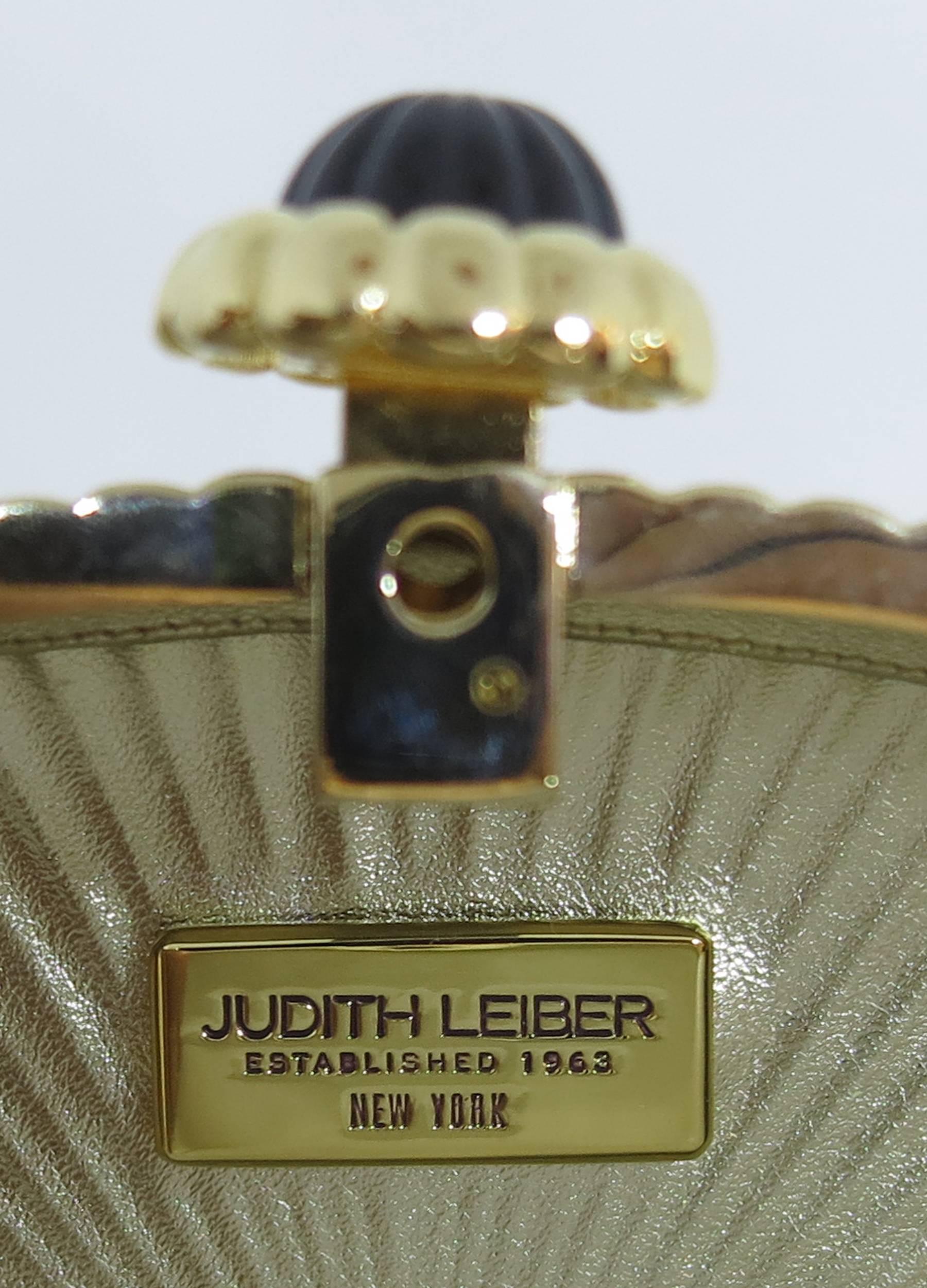 Judith Leiber gold sunburst hardside evening clutch or shoulder bag 2
