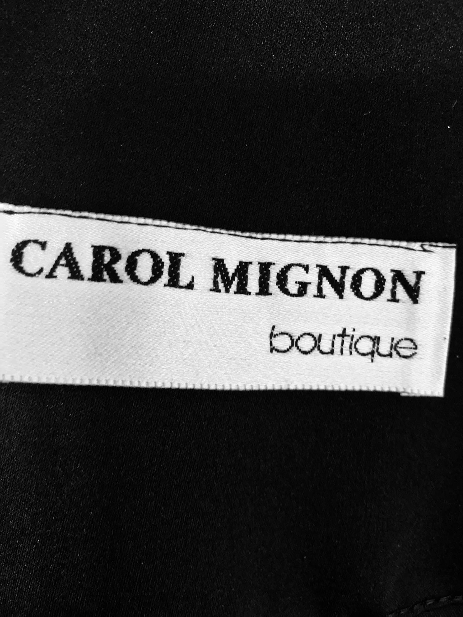Carol Mignon Boutique Black Portrait collar jewel evening coat 1980s 3
