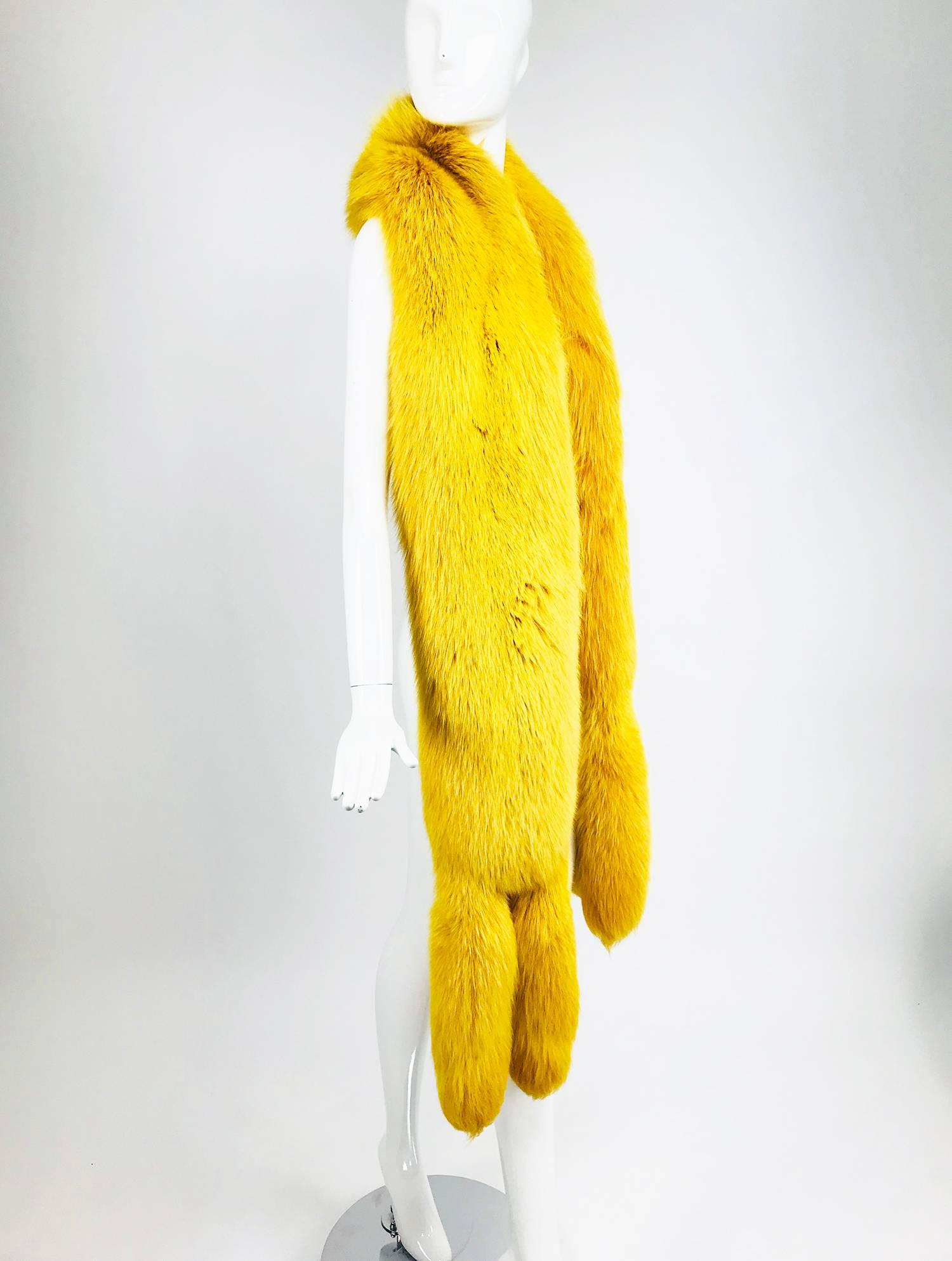 yellow fur stole