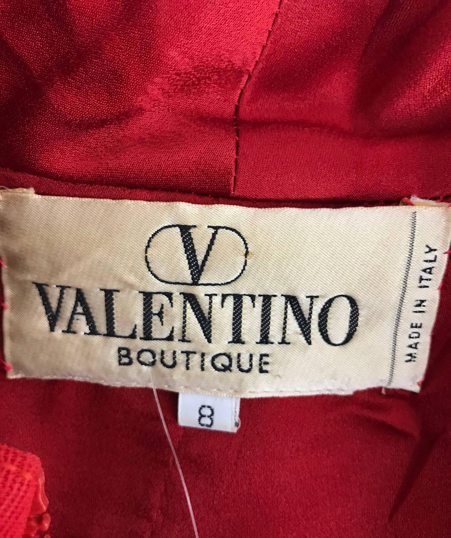 Valentino Vintage tailored red wool twill big zipper dress 1990s 2