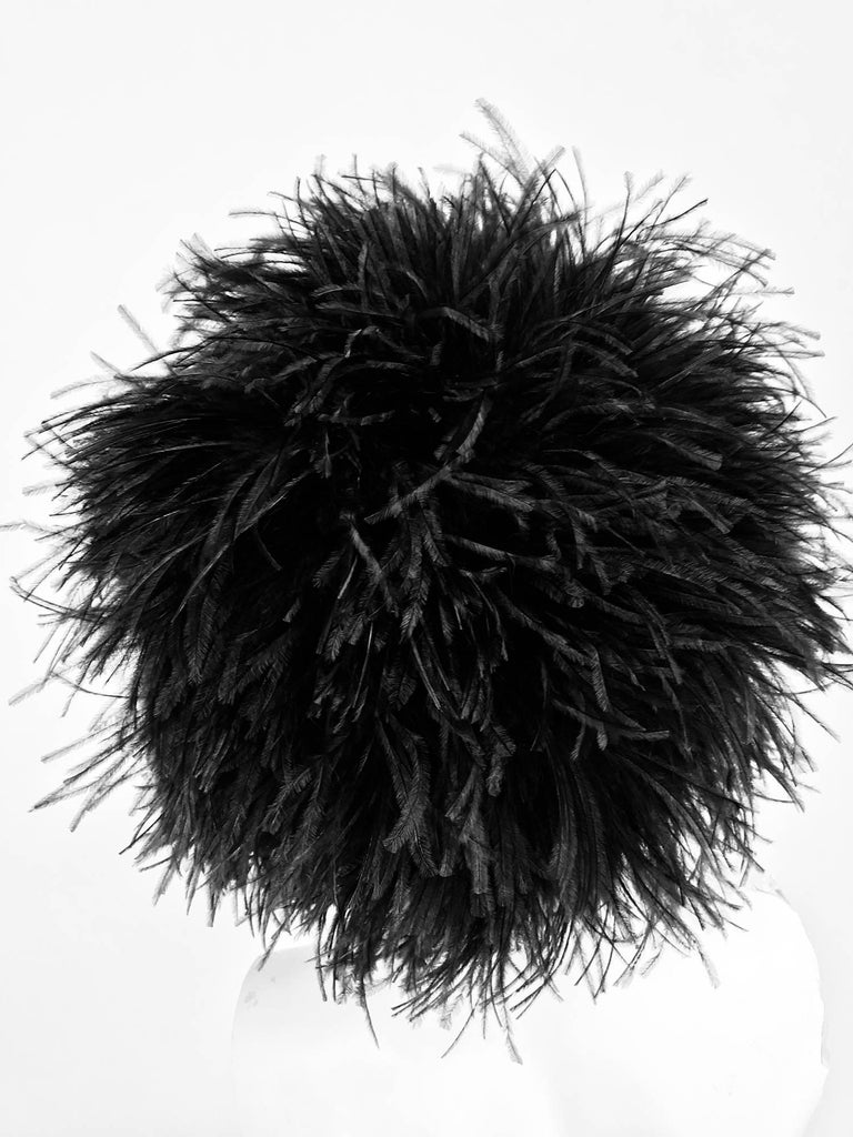 Black Marabou feather hat 1960s at 1stDibs marabou hat