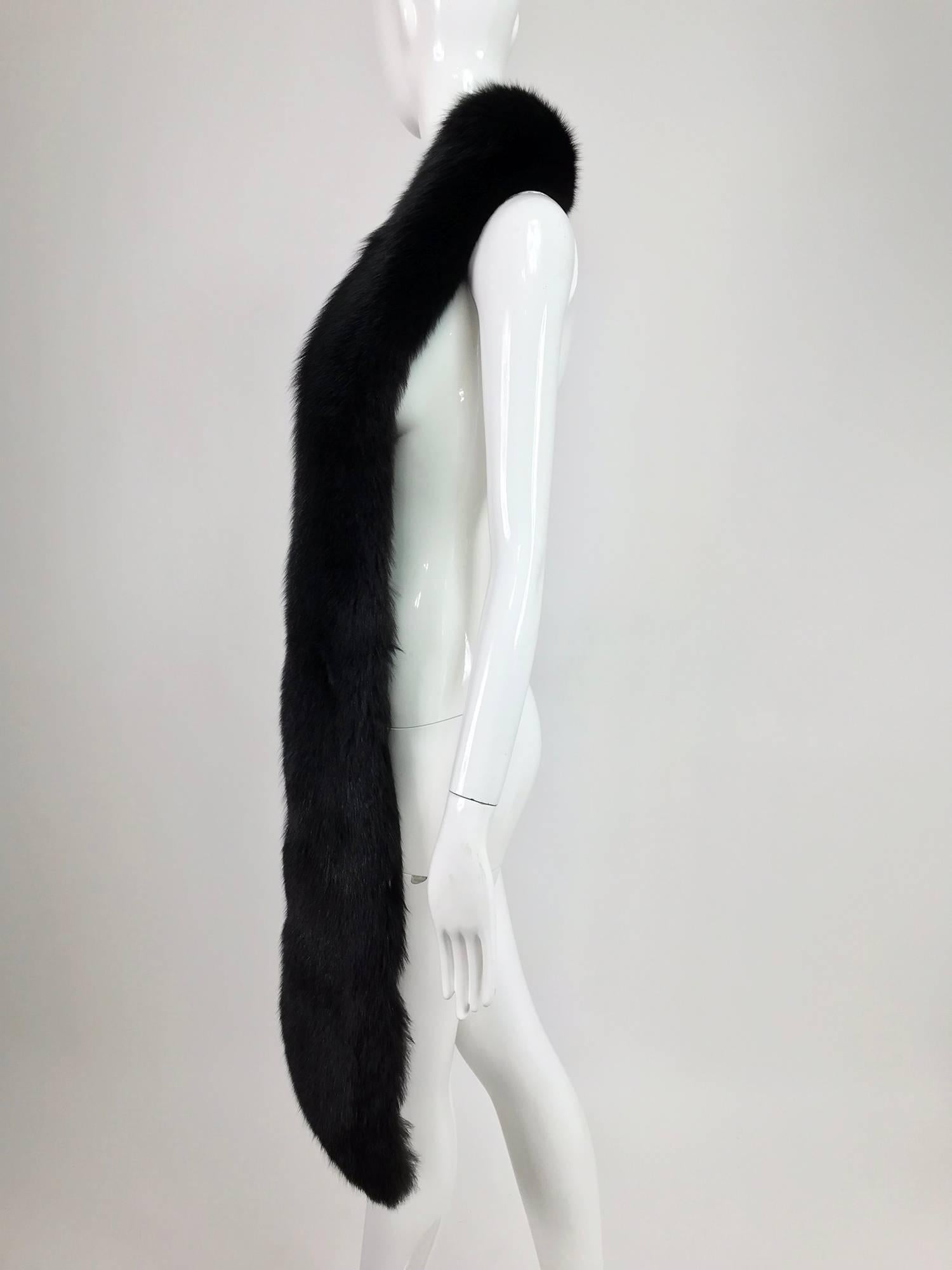Women's or Men's Black fox fur long stole, 1960s