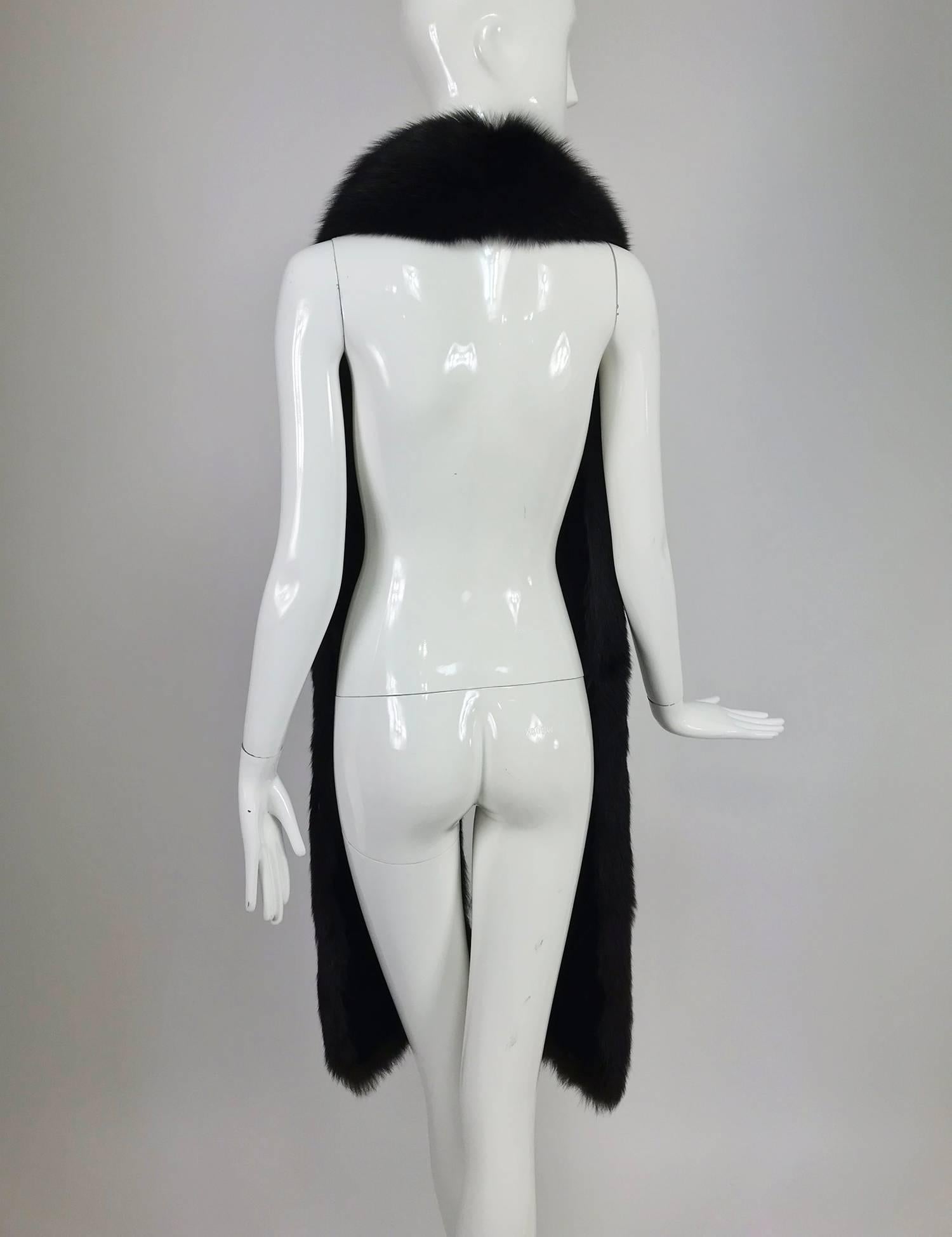 Black fox fur long stole, 1960s 1
