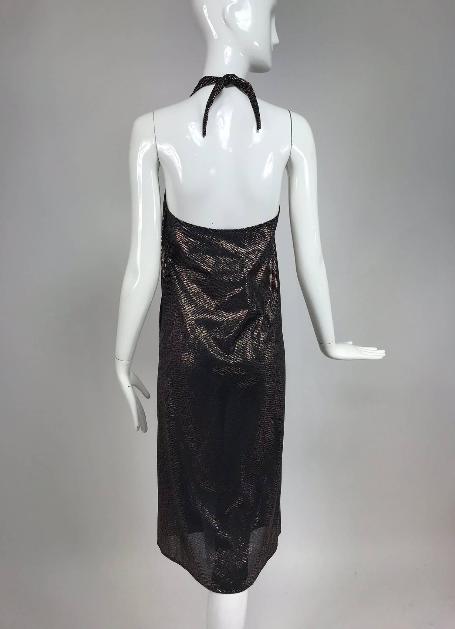 Ste Jan Marie copper wrap halter neck bathing suit cover up, 1970s In New Condition In West Palm Beach, FL