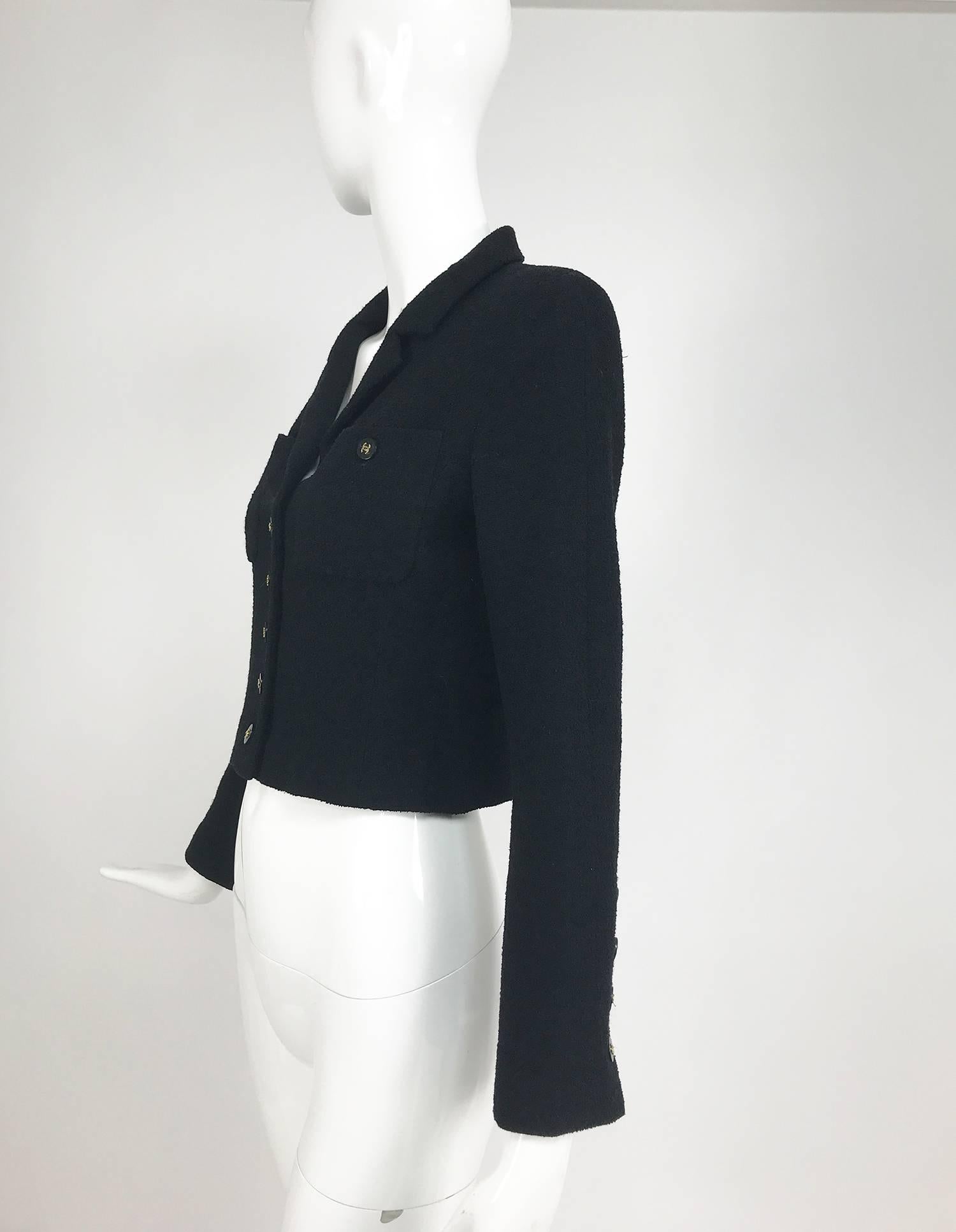 Chanel Black Boucle cropped jacket 34 2 3