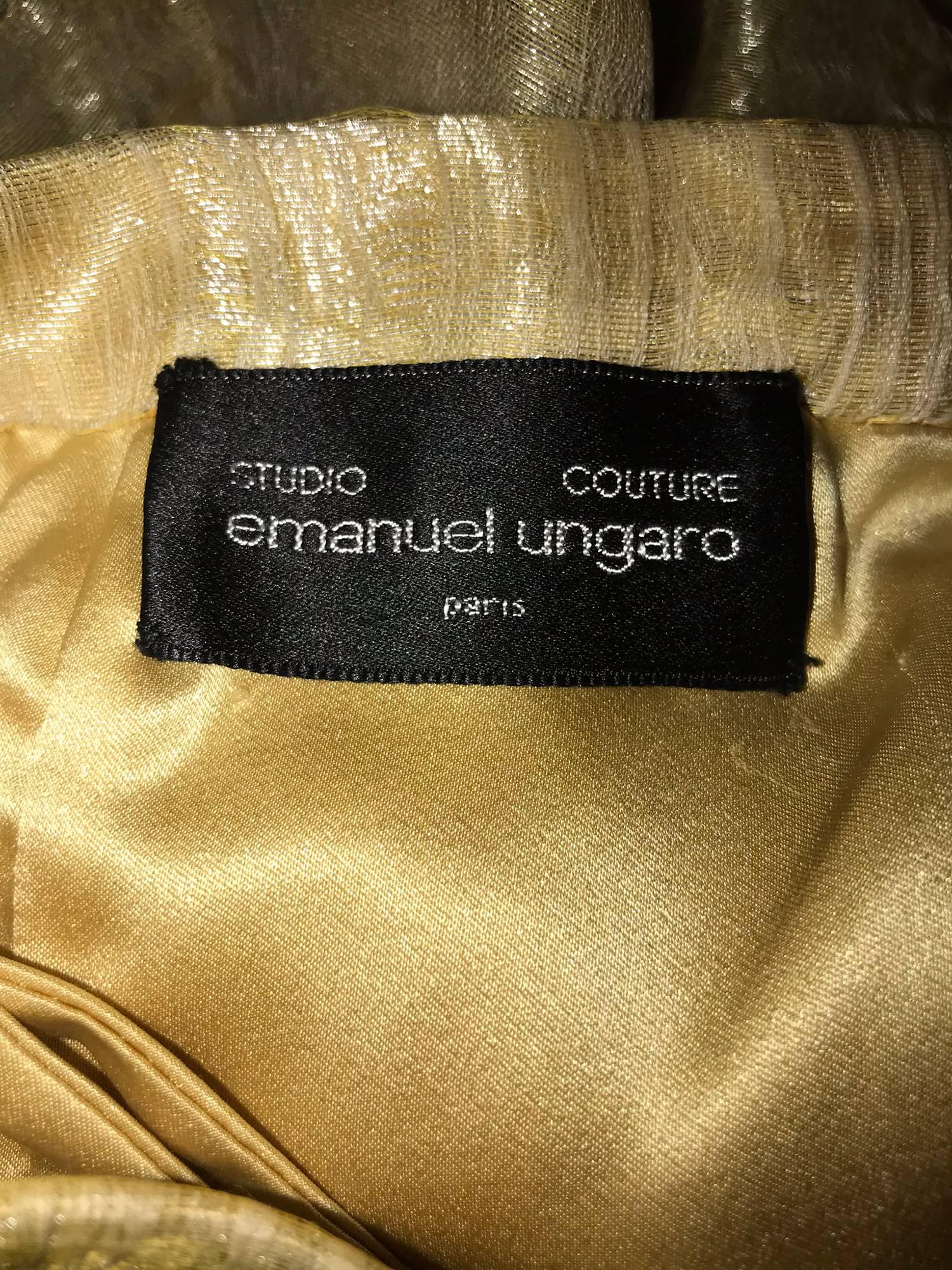 Emanuel Ungaro Studio Couture gold spun silk organza evening skirt 2