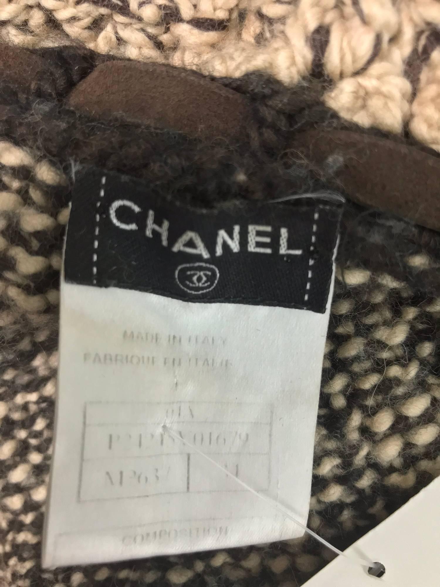 Chanel black and cream cropped leather trimmed jacket 2001A 5
