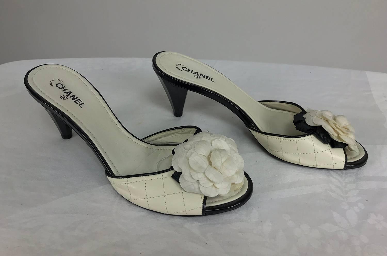 chanel camellia mules