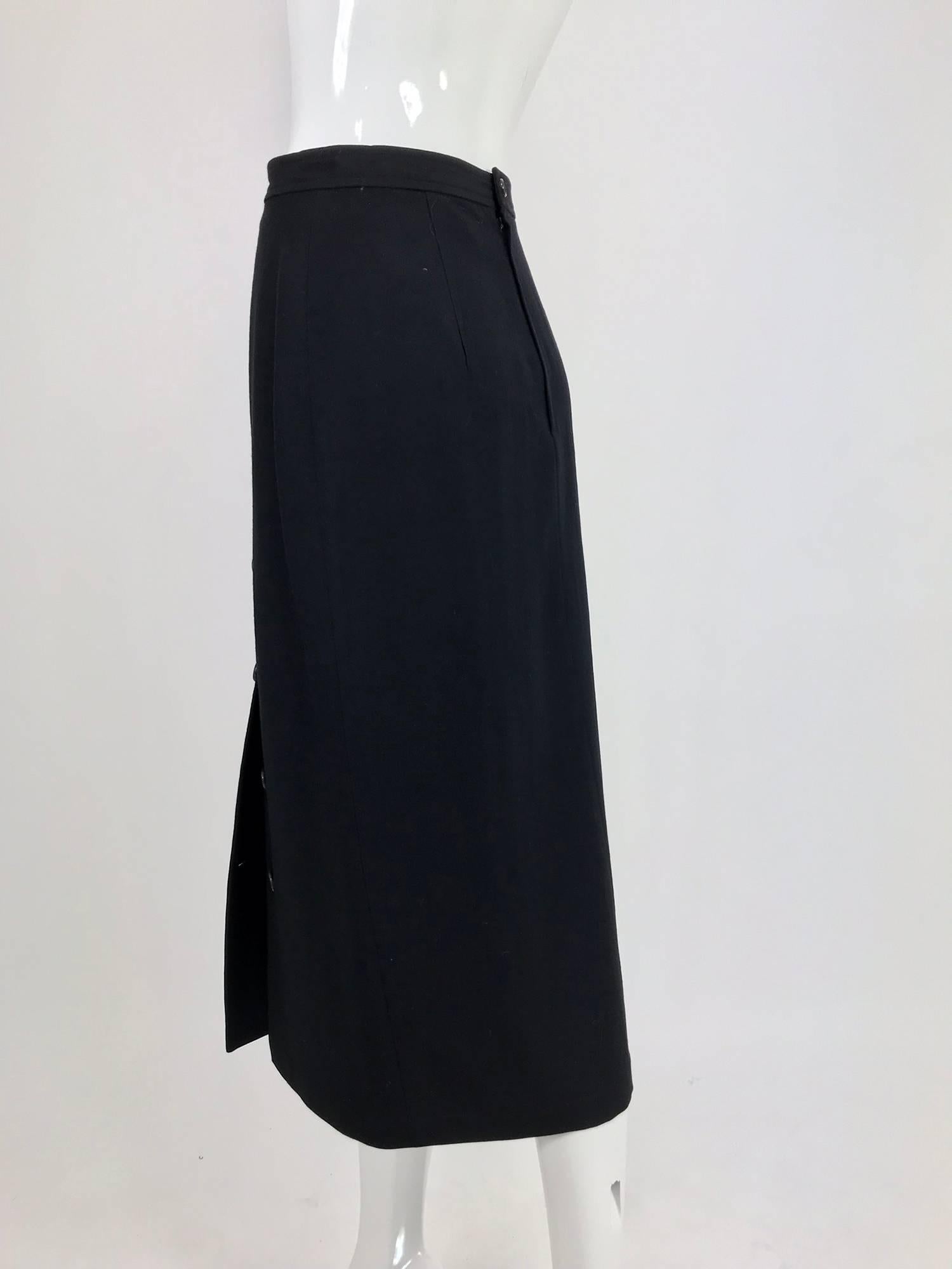 Black Comme des Garcons black side button front skirt