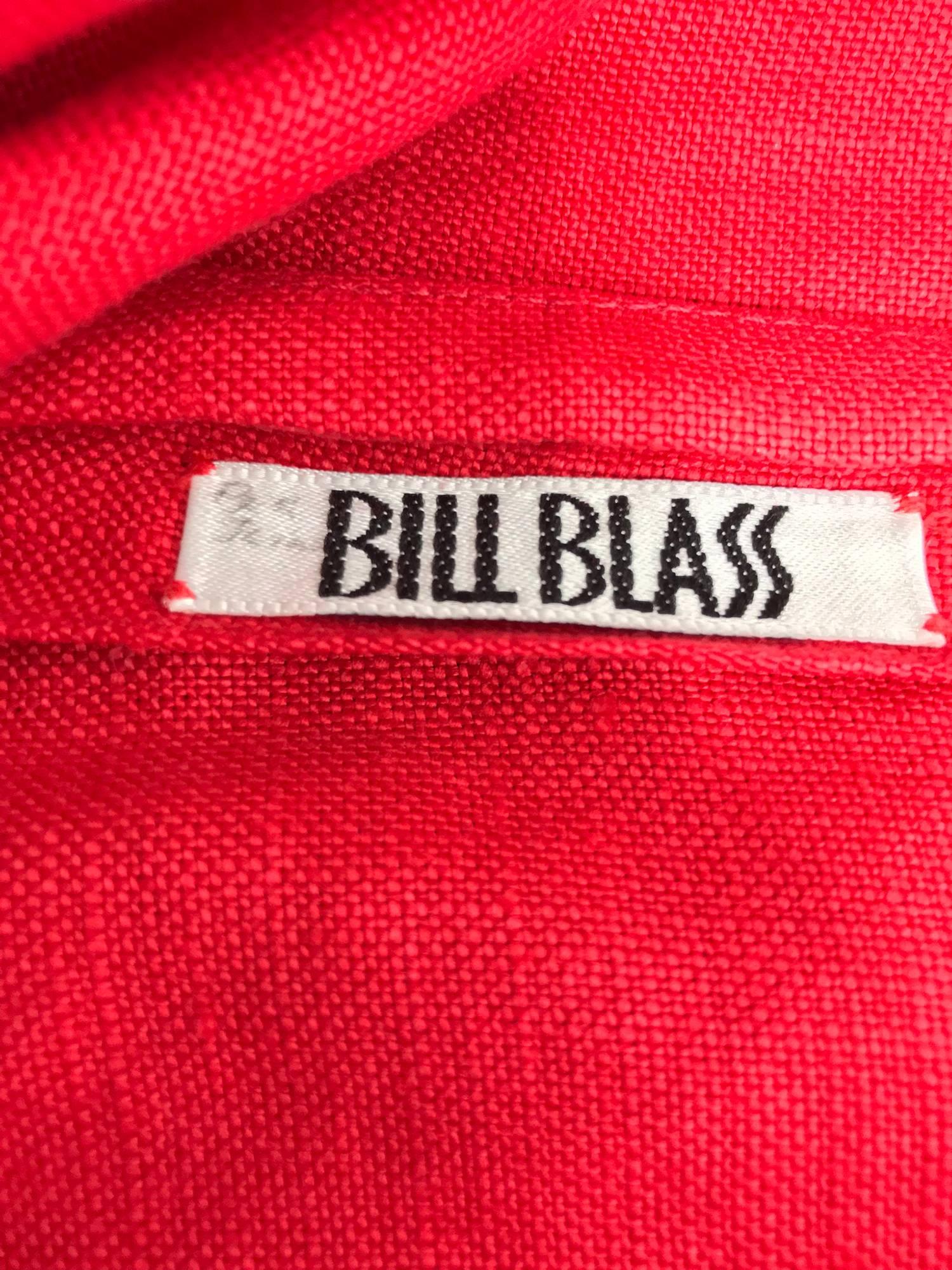 Bill Blass red linen one shoulder top 1970s 6