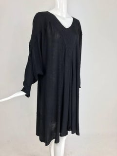 Laise Adzer black Susti gauze bat wing tunic caftan 1980s