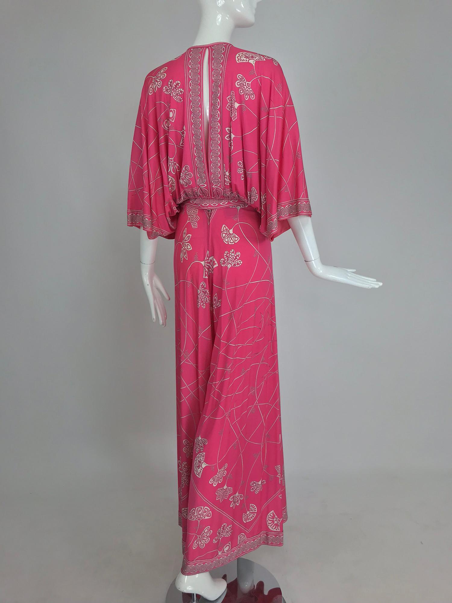 Women's Emilio Pucci silk jersey plunge top and palazzo trousers, 1970s