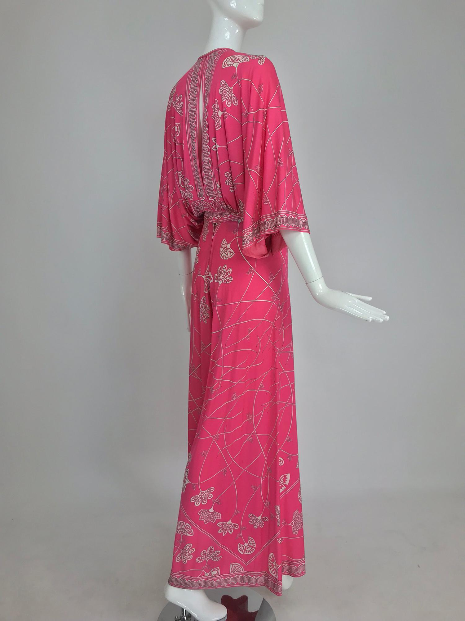 Emilio Pucci silk jersey plunge top and palazzo trousers, 1970s 1
