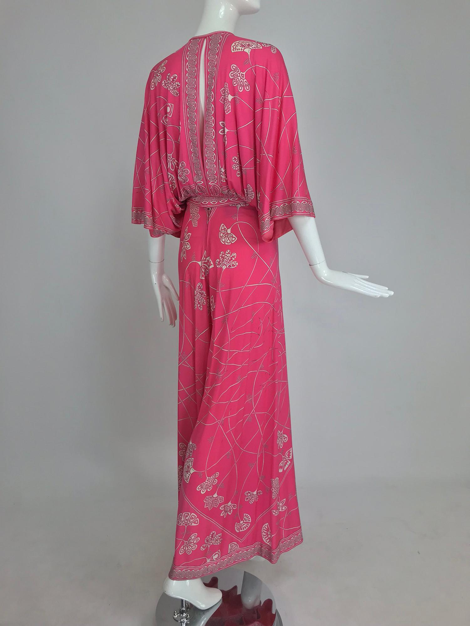 Emilio Pucci silk jersey plunge top and palazzo trousers, 1970s 3