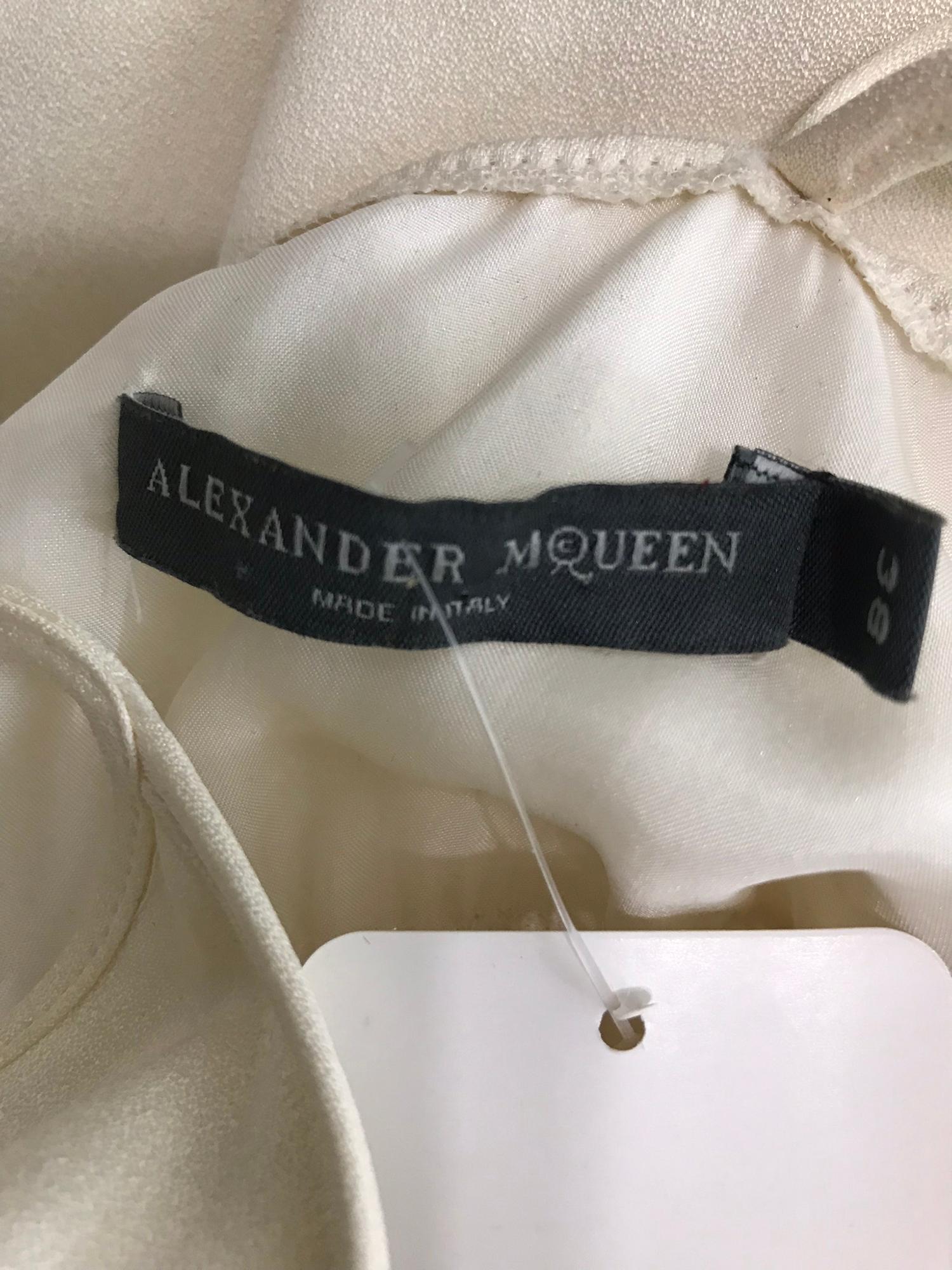 Alexander McQueen cream silk satin rhinestone camisole top 8